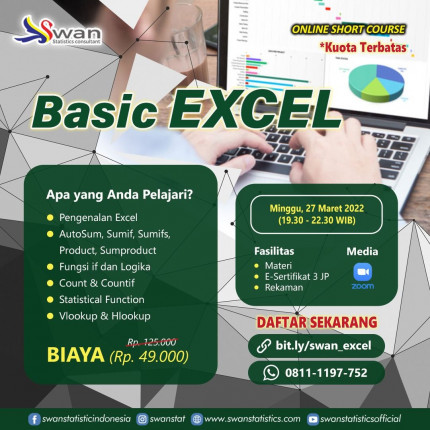 Paket Short Course MAHIR EXCEL UNTUK DUNIA KERJA Batch Maret 2022