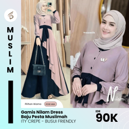 Gamis Nilam Dress Baju Pesta Muslimah  ITY CREPE - BUSUI FRIENDLY