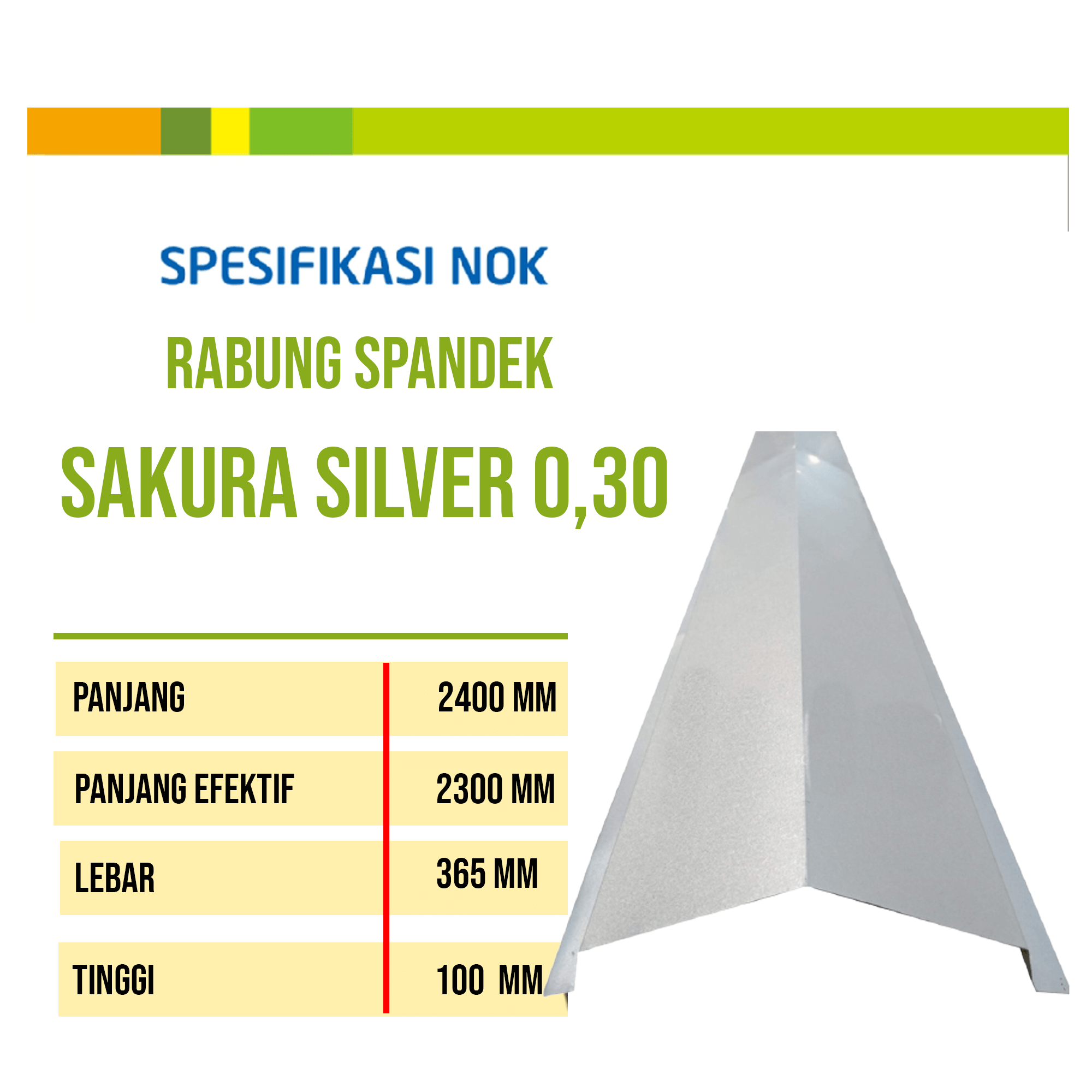 Metal Rabung rabung spandek 0,30 silver sakura - PT. GUNUNG MAS NIAGA