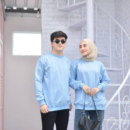 Basic Sweater Polos Oversize Pria Wanita M - X5L
