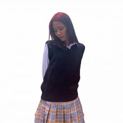 Vest Rajut Rompi Wanita Lucu Korean Style
