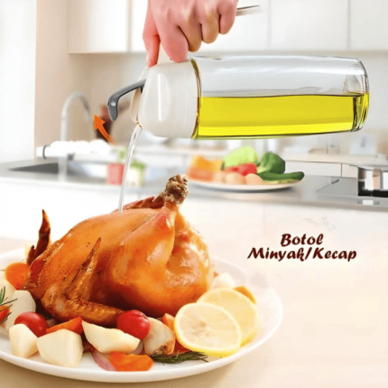 Botol Minyak/Kecap Kaca 630ML Anti Tumpah logo