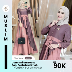 Gamis Nilam Dress Baju Pesta Muslimah  ITY CREPE - BUSUI FRIENDLY