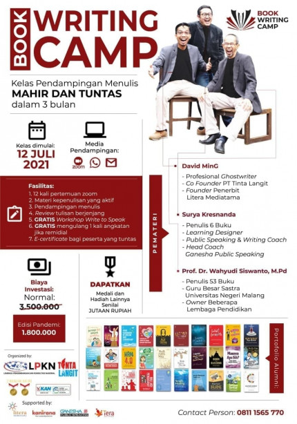 BOOK WRITING CAMP - Kelas Pendampingan Menulis Mahir dan Tuntas dalam 3 Bulan BATCH 14 logo