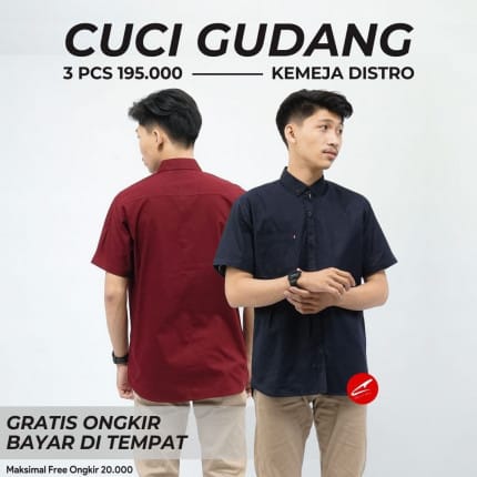 Kemeja Pria Bikin Keren dan Ganteng Maksimal TERLARISS !!! NEW !! logo