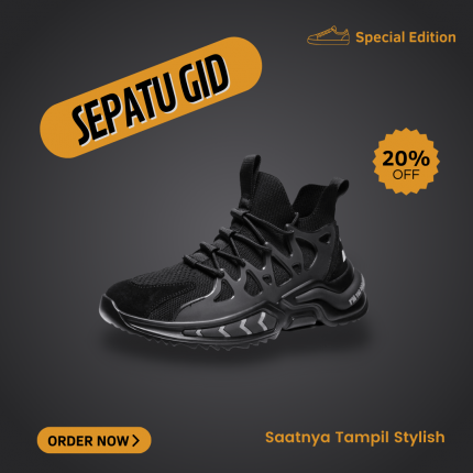 Sepatu GID Black RXY logo