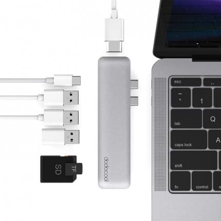 Converter 4K HDMI-SD Card-USB 7 in 1 USB Type C Hub for Macbook Pro