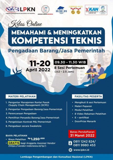 Memahami dan Meningkatkan  Kompetensi Teknis Pengadaan Barang/Jasa Pemerintah logo