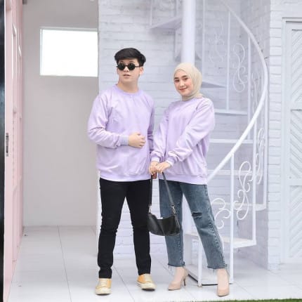 Basic Sweater Polos Oversize Pria Wanita M - X5L