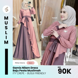 Gamis Nilam Dress Baju Pesta Muslimah  ITY CREPE - BUSUI FRIENDLY