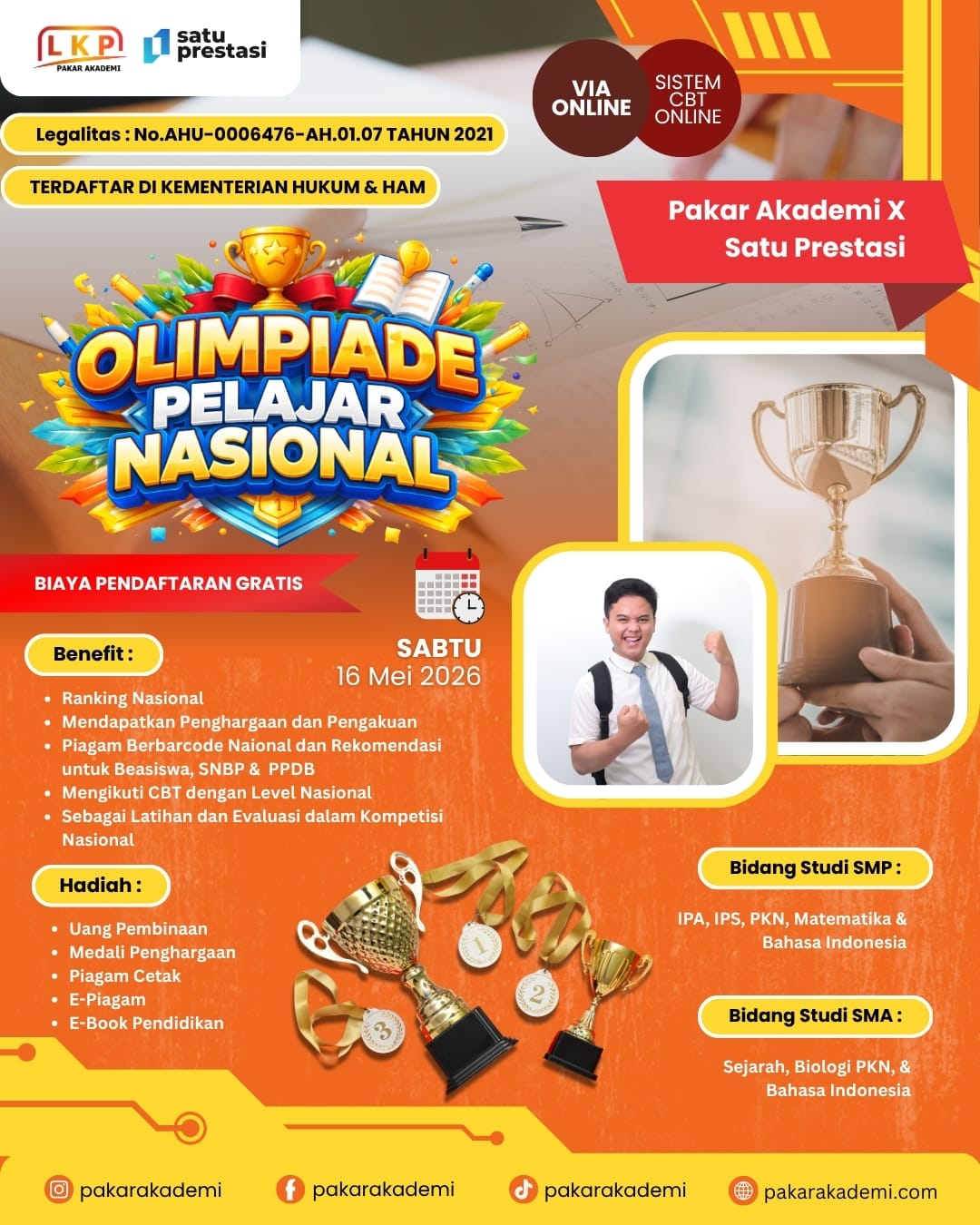 OLIMPIADE PELAJAR NASIONAL - PAKAR AKADEMI 16 Mei 2026 logo