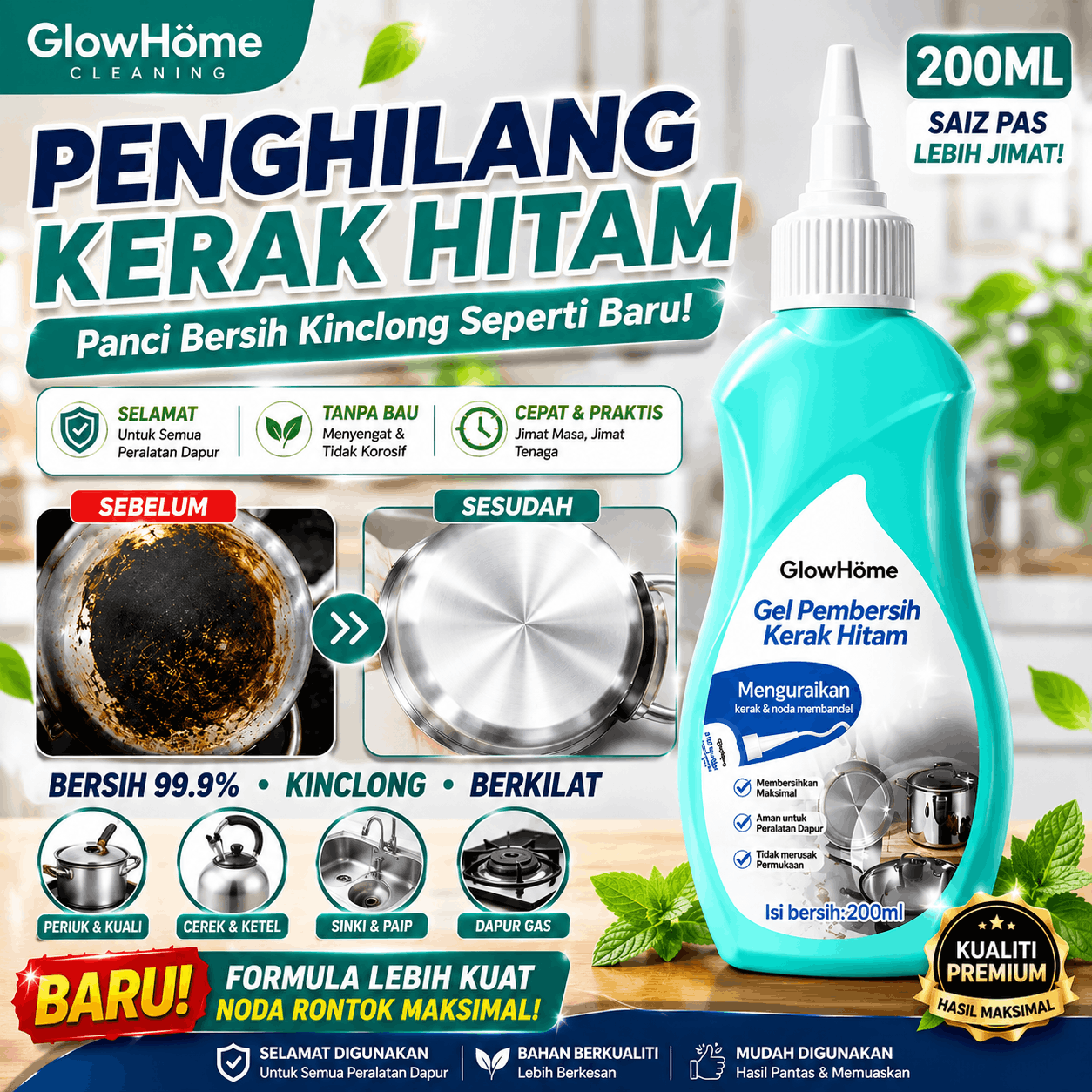 Glowhome 200ml Penghancur Kerak Hitam Membandel - Jul logo