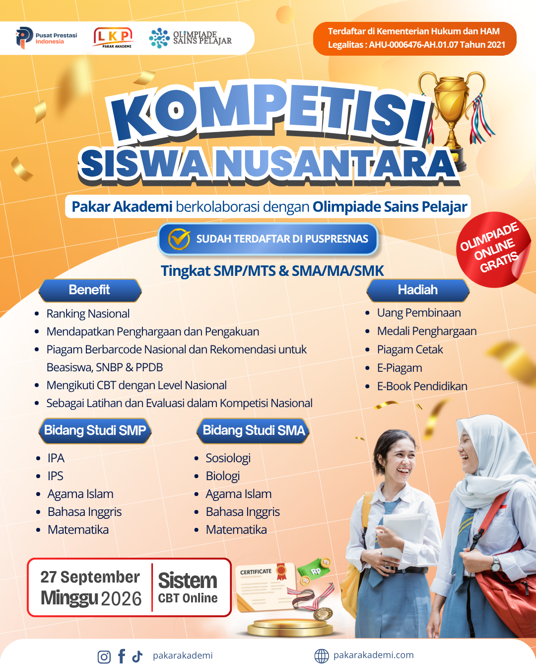 KOMPETISI SISWA NUSANTARA 27 SEPTEMBER 2026 - LKP X OSP logo