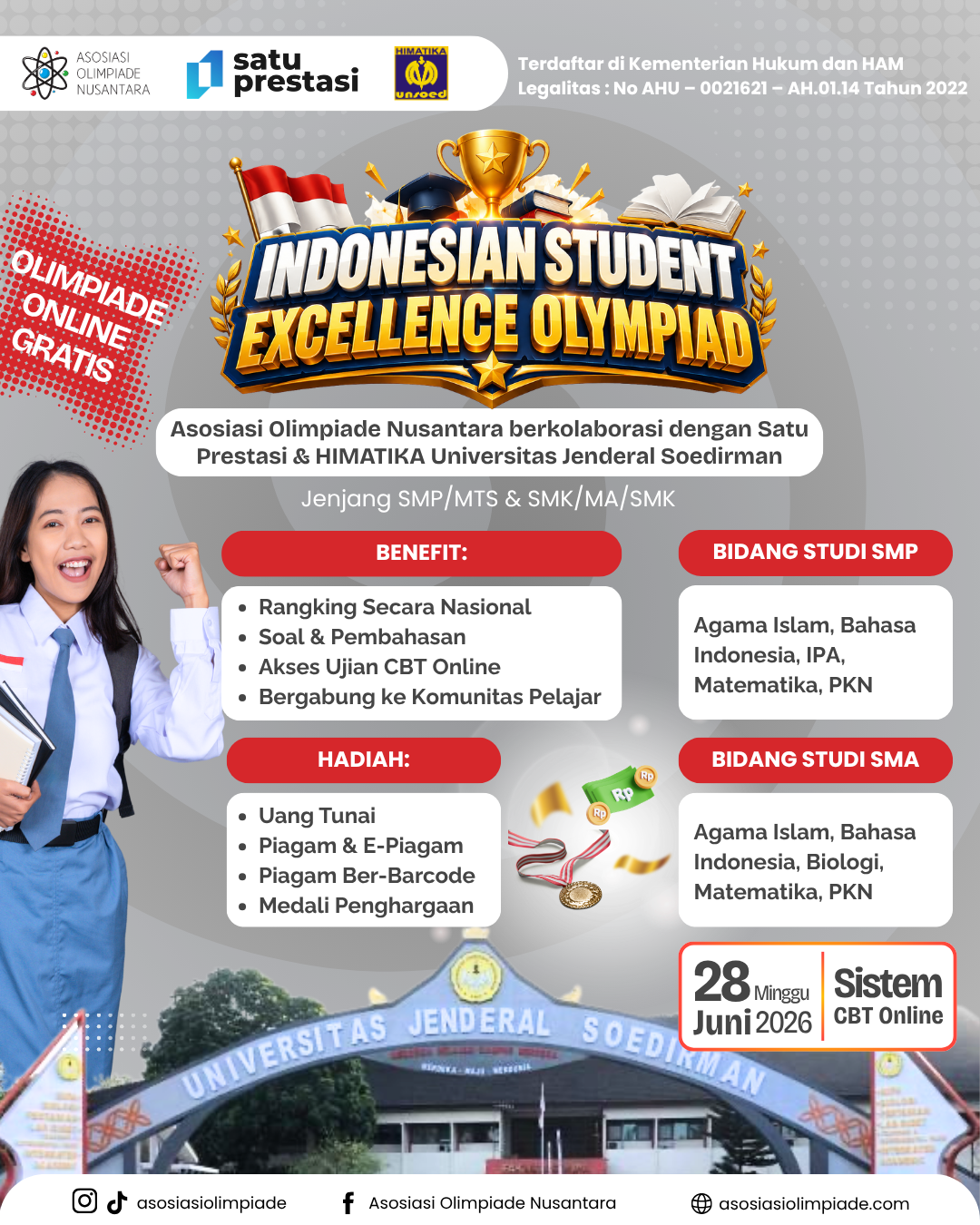 INDONESIAN STUDENT EXCELLENCE OLYMPIAD - AON X SP X HIMATIKA UNSOED (28 JUNI 2026) logo