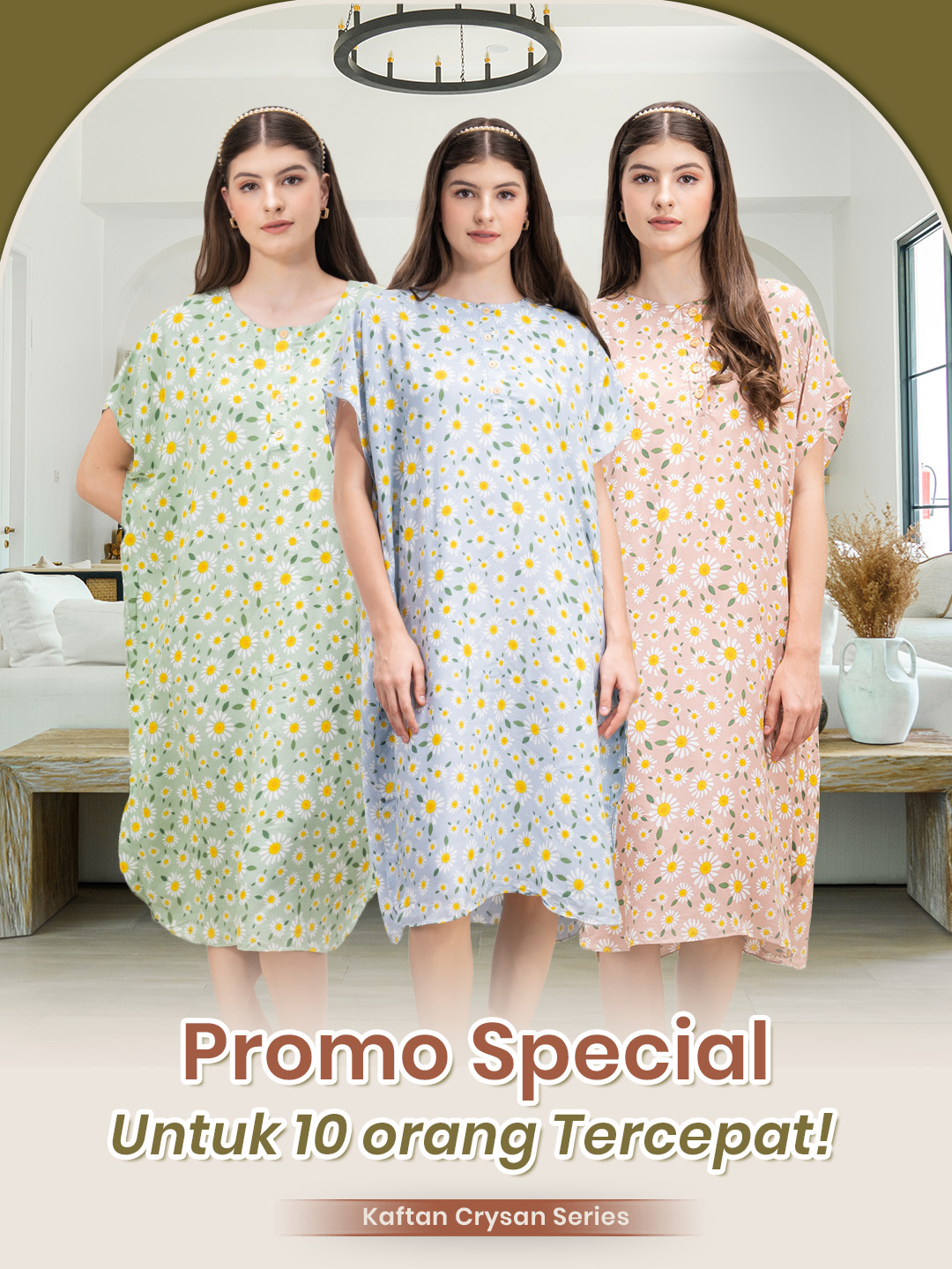 # FADS - Homewear Kaftan Crysan Mix Chloe,Kenaya Green, Alana Blue (199k - 3 Piece) ASC logo