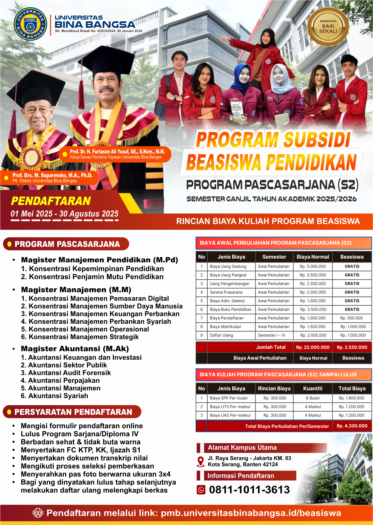 Program Subsidi Beasiswa Pendidikan Program Pascasarjana Universitas Bina Bangsa logo