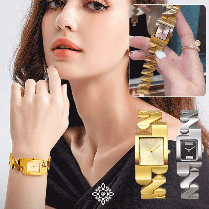 Square Quartz Watch Gold