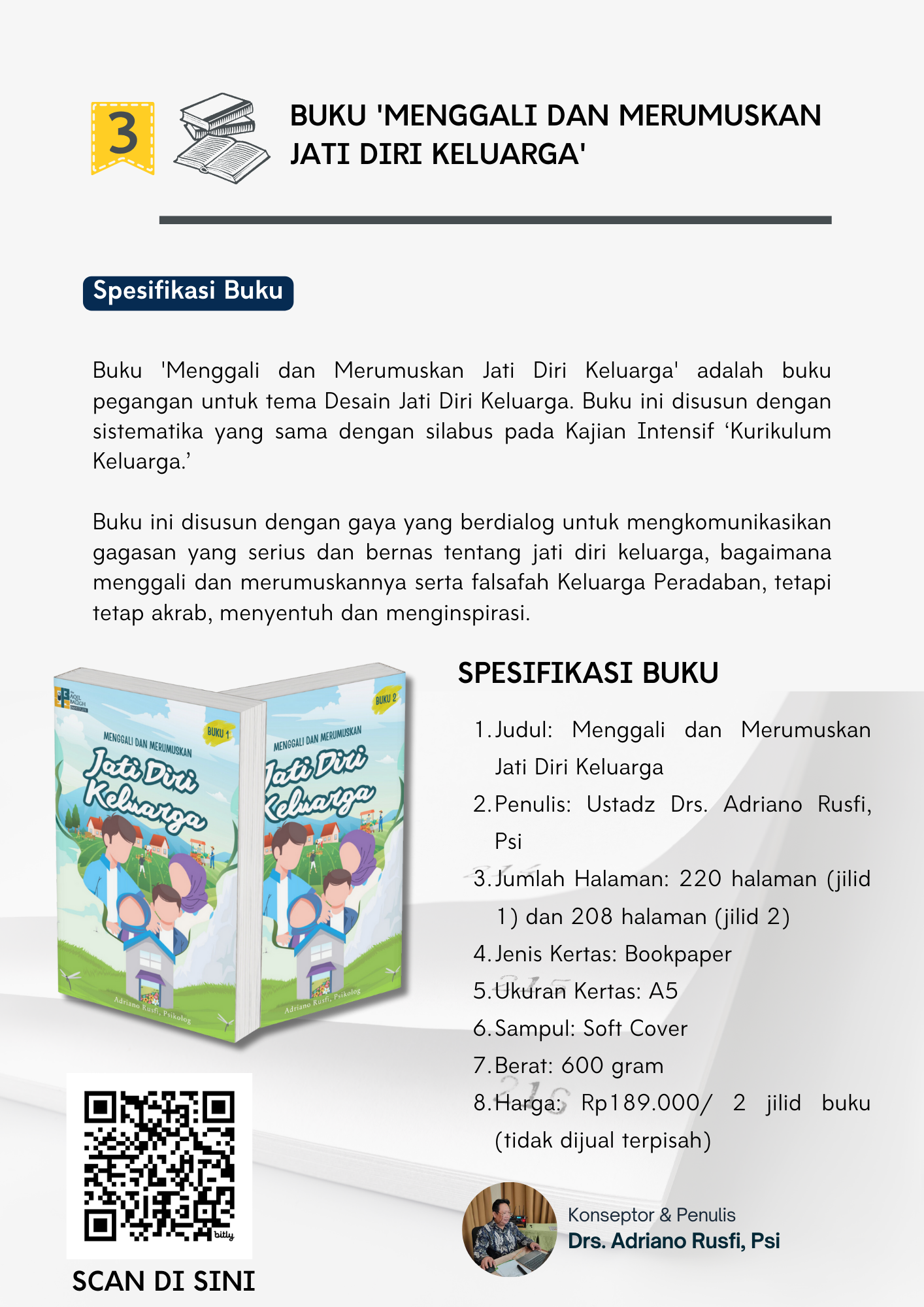 Buku "Menggali dan Merumuskan Jati Diri Keluarga" Karya Ustadz Adriano Rusfi, Psi (2 Jilid)