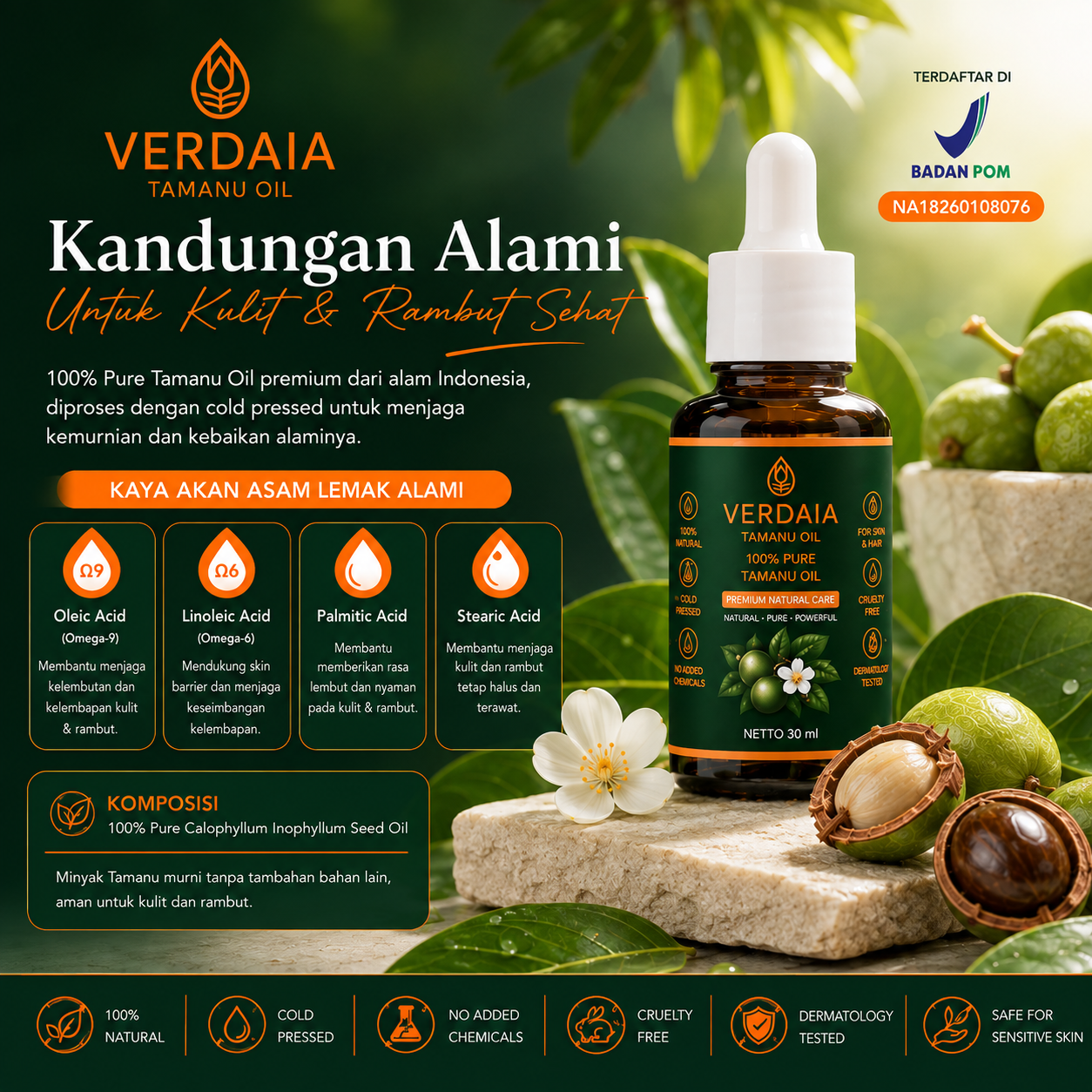 Verdaia Tamanu Oil | 30ml | Ultimate Bundle 3 Bottles
