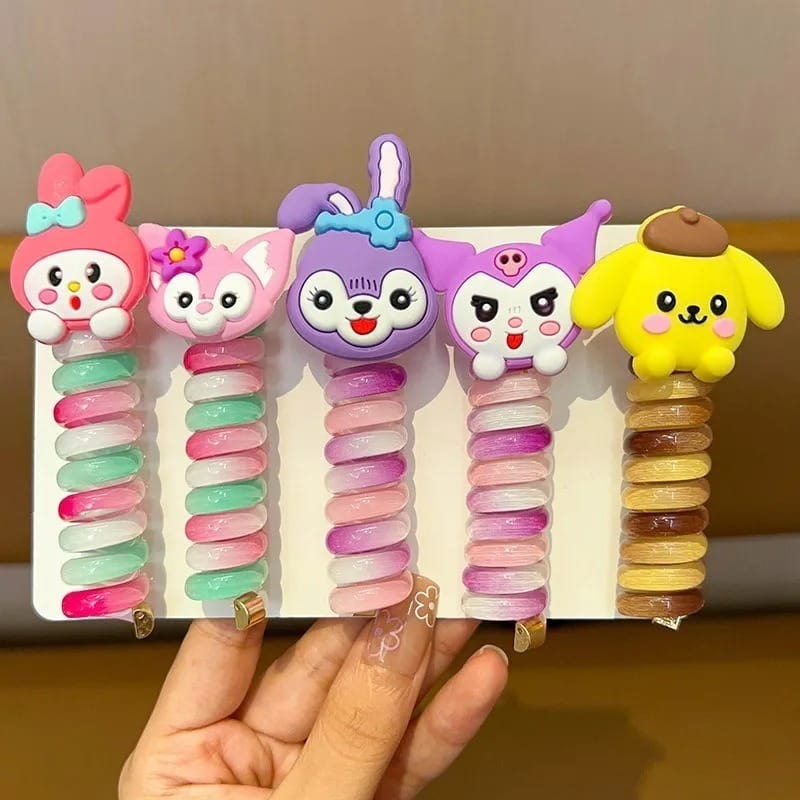 (F) Aksesoris Rambut Ponytail Spiral - BELI 1 DAPAT 4