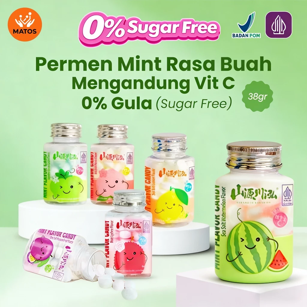 Permen Mint Bebas Gula Botol Lucu 38gr HALAL BPOM Bikin Nafas Segar - NEW LD