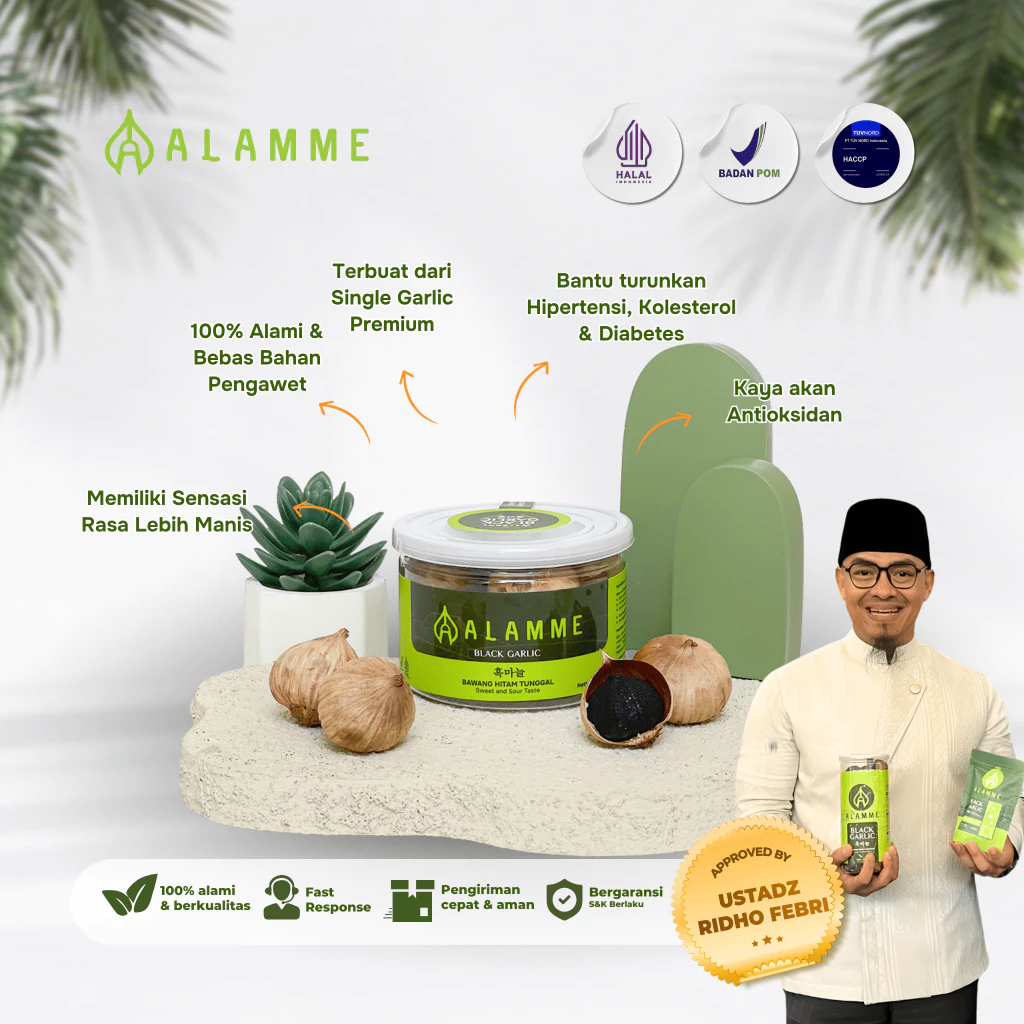 Black Garlic Bawang Hitam Tunggal Premium Alamme 100 Gram - AM