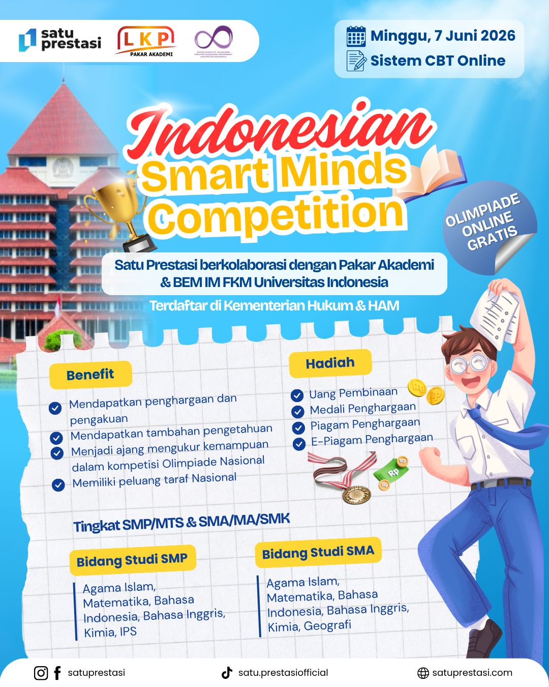 INDONESIAN SMART MINDS COMPETITION - MINGGU, 07 JUNI 2026 - SP X LKP X BEM IM FKM UI logo