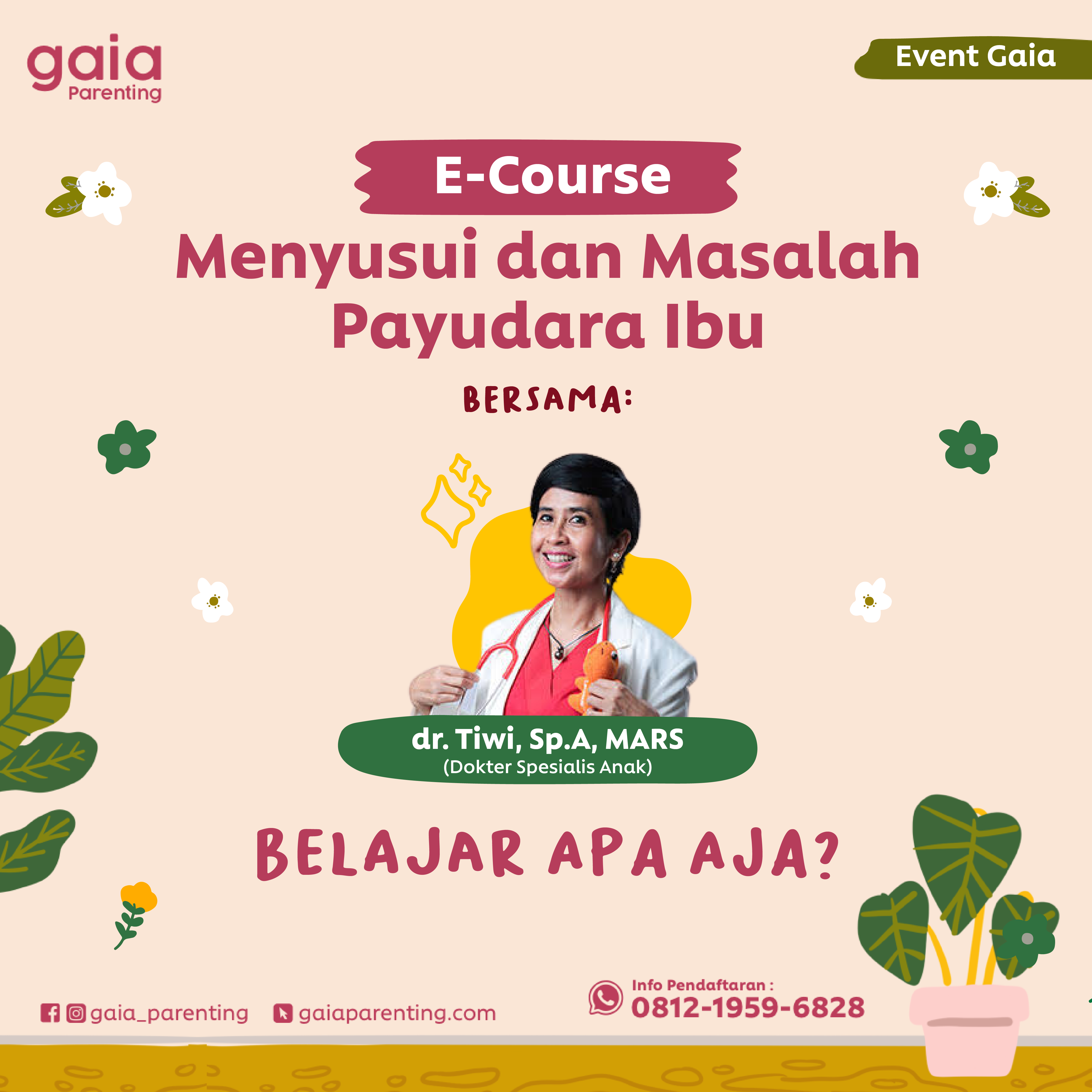 E-Course Laktasi Dokter Tiwi Step-by-Step Atasi Nyeri dan Masalah Payudara Saat Menyusui logo