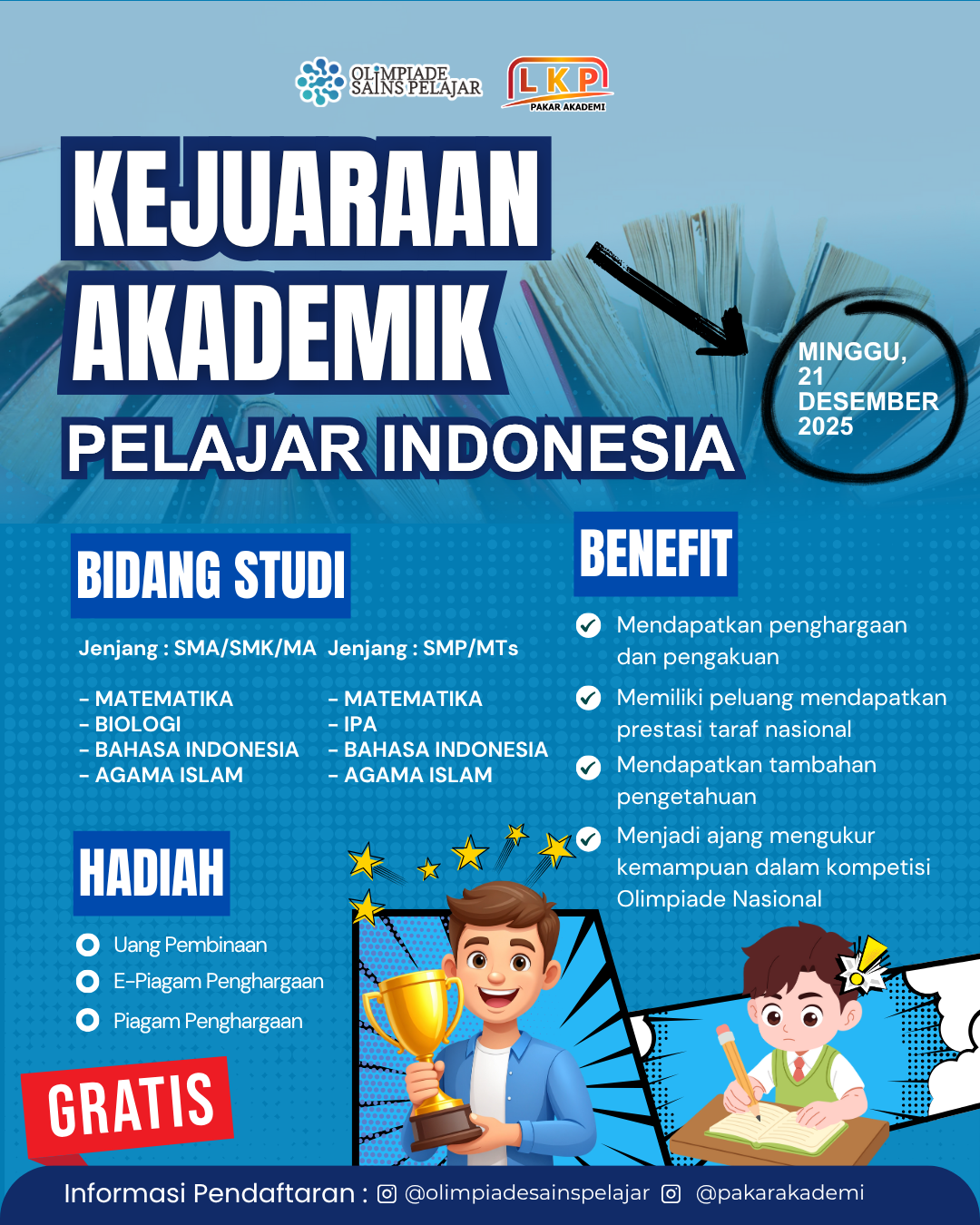 KEJUARAAN AKADEMIK PELAJAR INDONESIA - 21 DESEMBER 2025 OSPXLKP logo