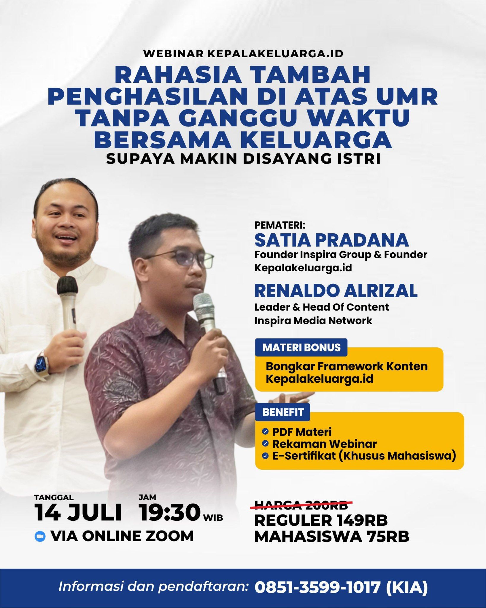 WEBINAR KEPALA KELUARGA: Cara  Tambah Penghasilan logo