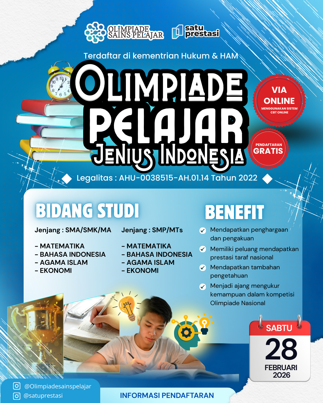 OLIMPIADE PELAJAR JENIUS INDONESIA - 28 FEBRUARI 2026 OSPXSP logo