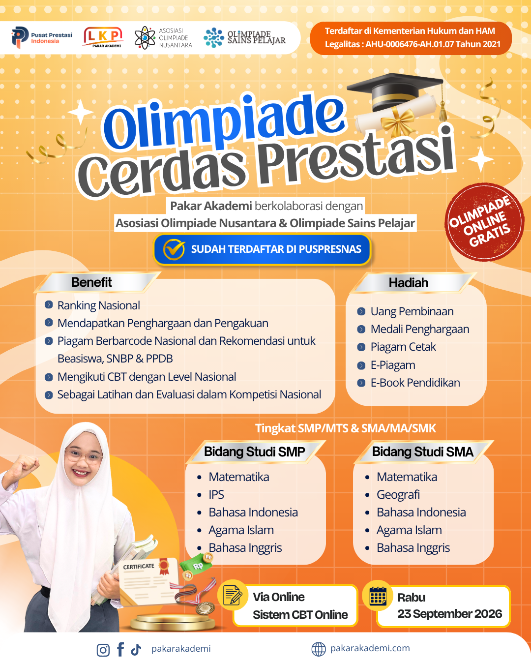 OLIMPIADE CERDAS PRESTASI 23 SEPTEMBER 2026 - LKP X AON X OSP logo