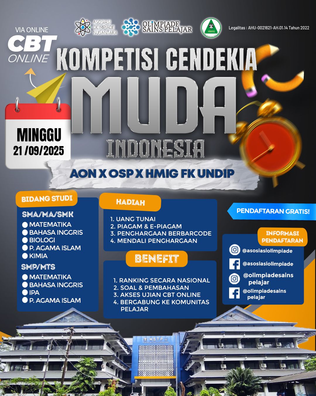KOMPETISI CENDEKIA MUDA INDONESIA - AON X OSP X HMIG FK UNDIP 21 SEPTEMBER 2025 logo