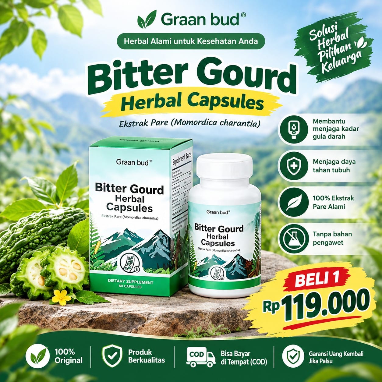 BITTER GOURD HERBAL CAPSULES FF1 logo