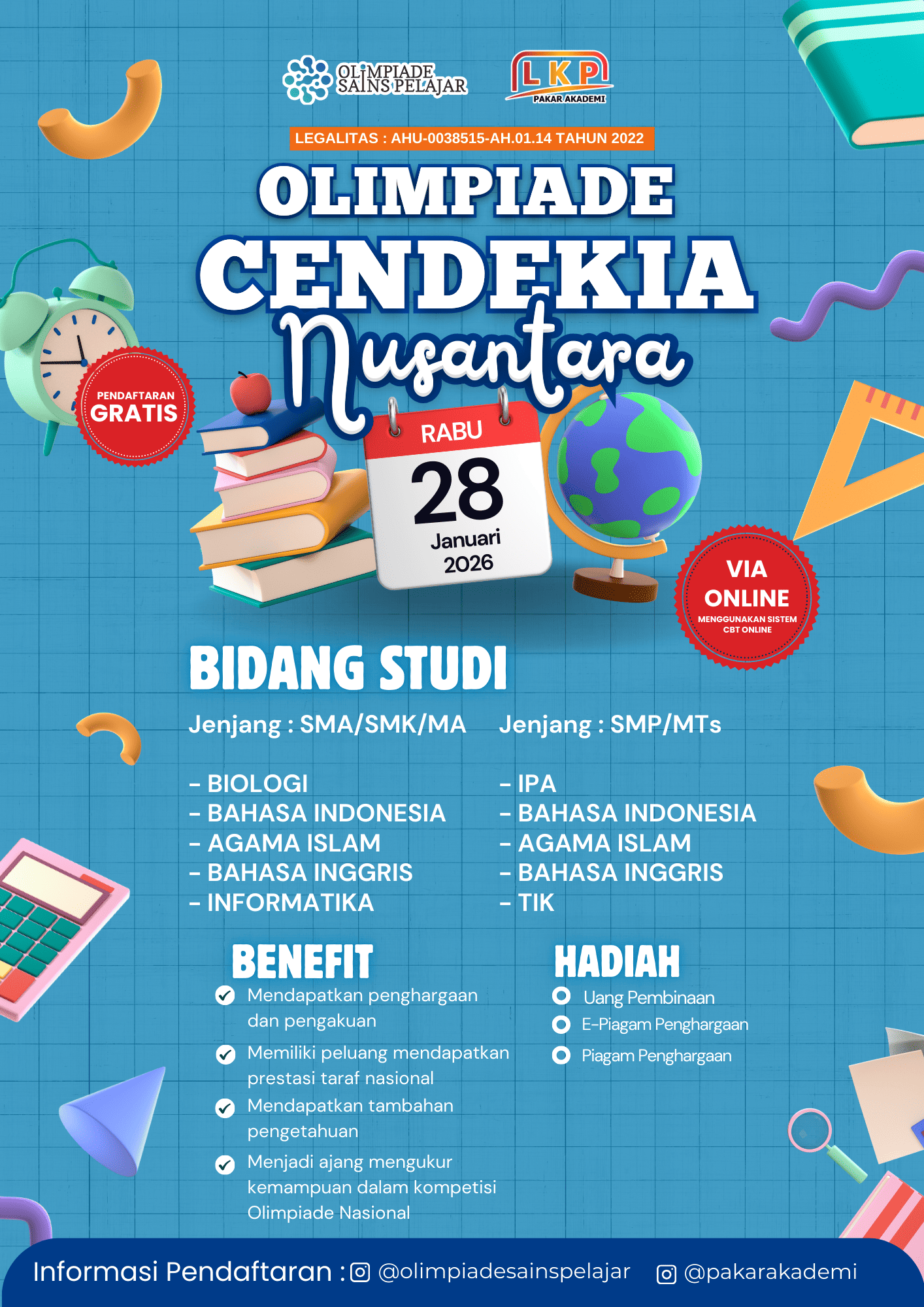 OLIMPIADE CENDEKIA NUSANTARA - 28 JANUARI 2026 OSPXLKP logo