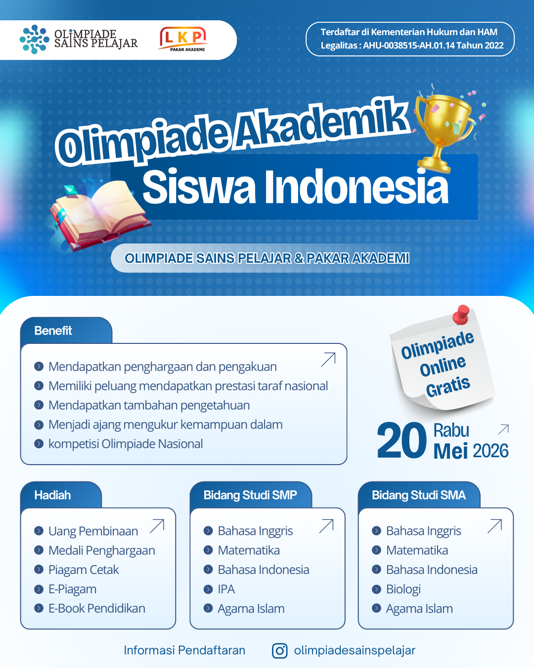 OLIMPIADE AKADEMIK SISWA INDONESIA - 20 MEI 2026 OSPXLKP logo