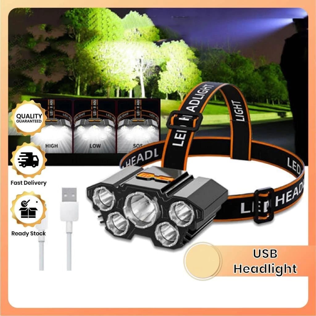 Senter Kepala 5 LED Super Terang logo