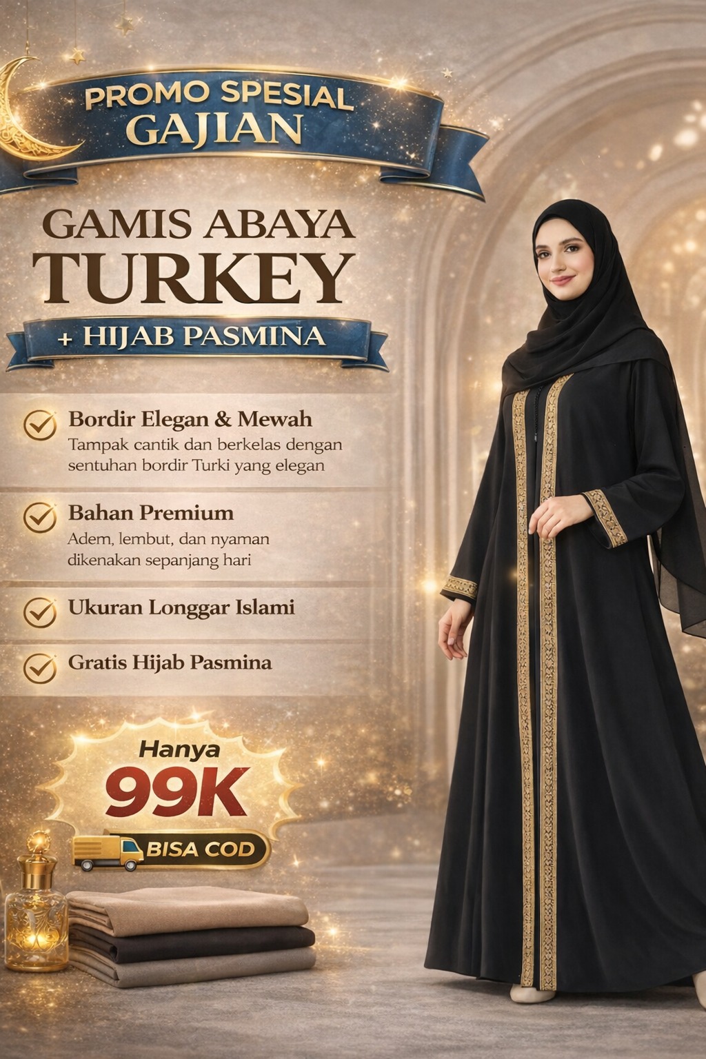 Abaya Gamis From Turkey Bonus Hijab Pasmina Bisa COD | SHR logo