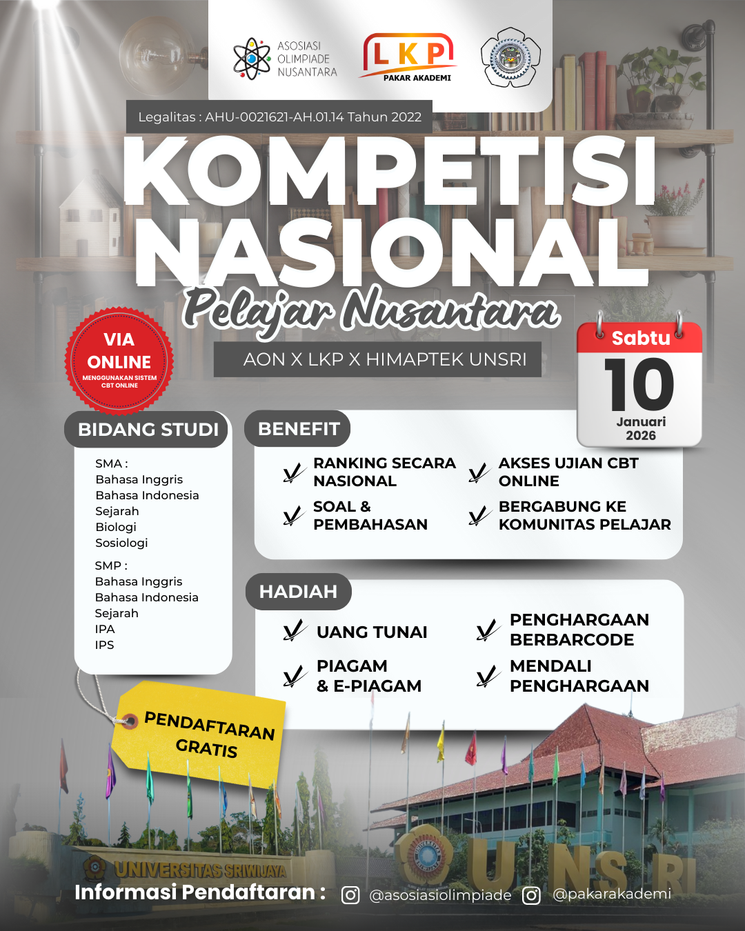 KOMPETISI NASIONAL PELAJAR NASIONAL - AON X LKP X HIMAPTEK UNSRI 10 JANUARI 2026 logo
