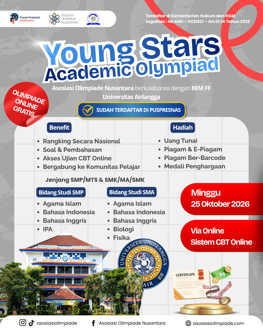 YOUNG STARS ACADEMIC OLYMPIAD - AON X BEM FF UNAIR (25 OKTOBER 2025) logo
