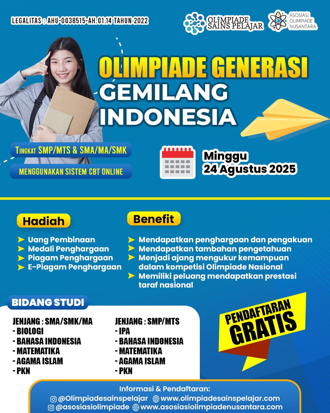 OLIMPIADE GENERASI GEMILANG INDONESIA -  24 AGUSTUS 2025 OSPXAON logo