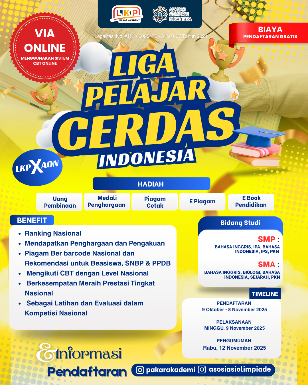 LIGA PELAJAR CERDAS INDONESIA - PAKAR AKADEMI 9 NOVEMBER logo