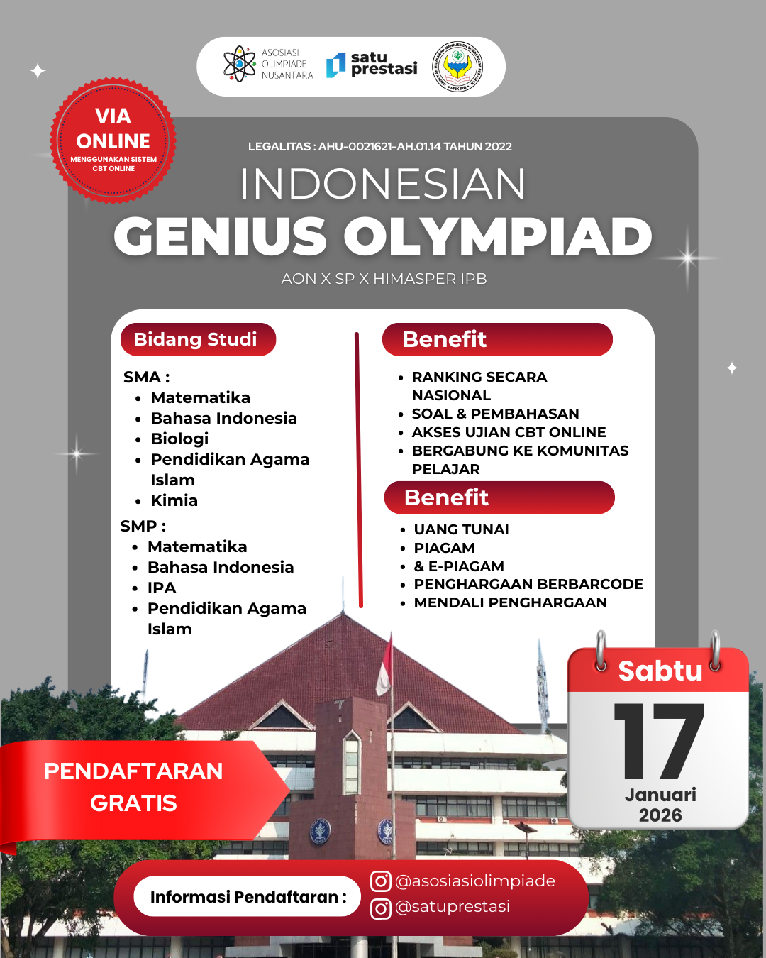 INDONESIAN GENIUS OLYMPIAD - AON X SP X HIMASPER IPB 17 JANUARI 2026 logo