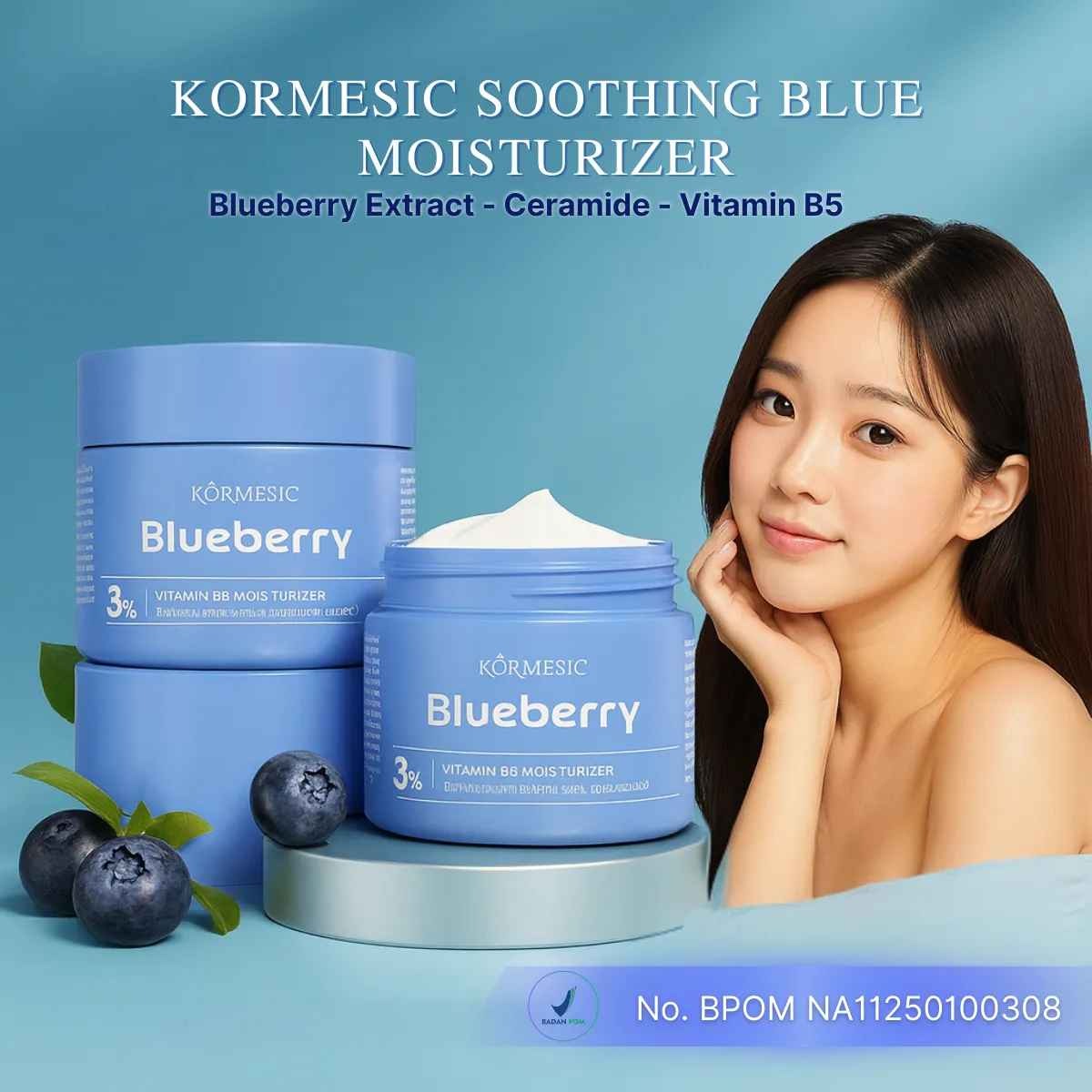 Blueberry moisturizer soothing BPOM RZ08 logo