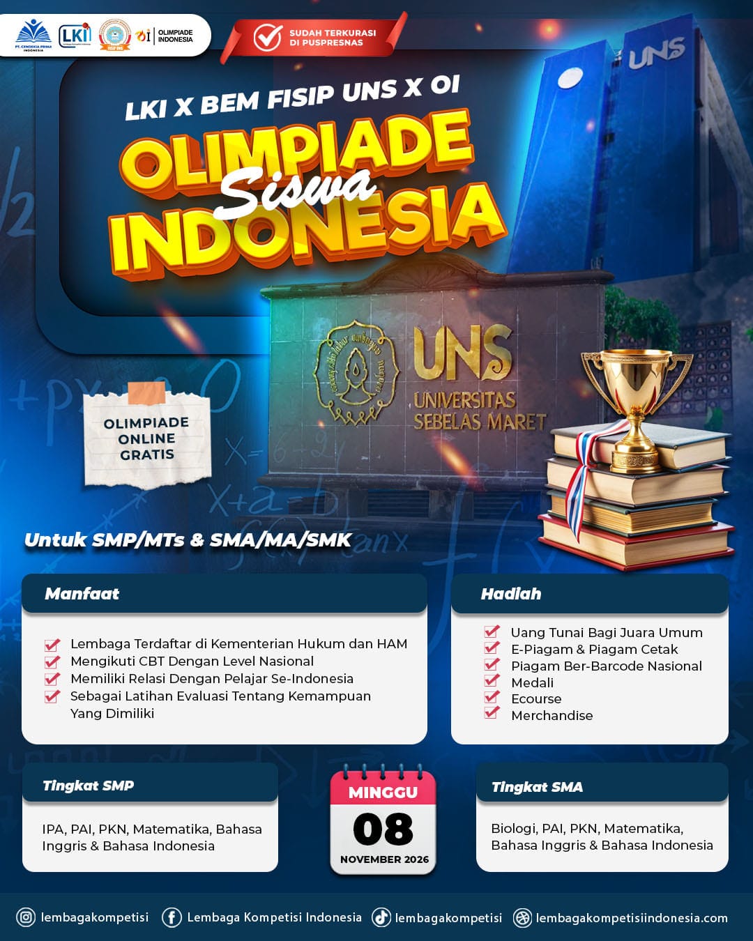 OLIMPIADE SISWA INDONESIA - LKI X BEM FISIP UNS 2026 logo