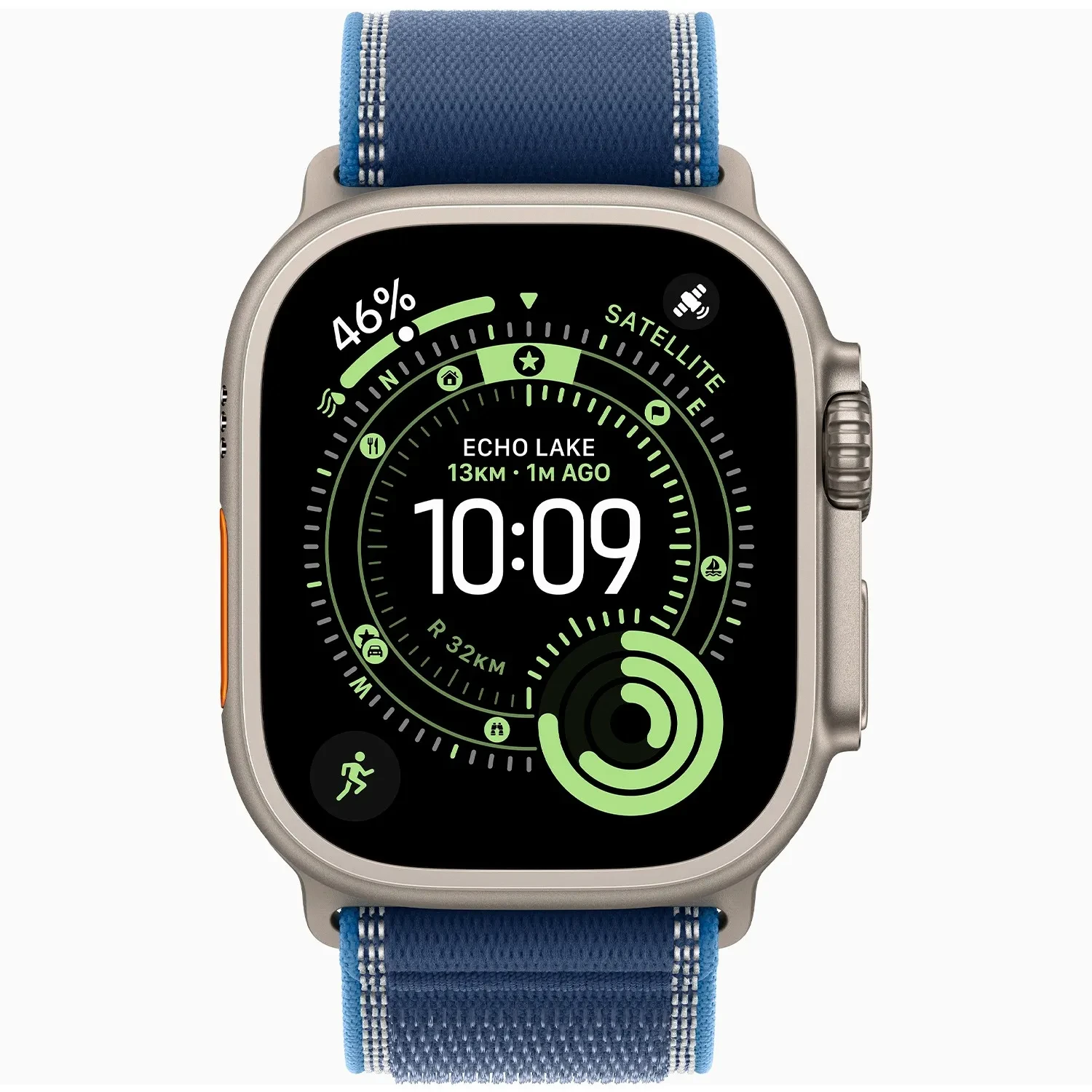 Apple Watch Ultra 3 Natural Titanium - Trail Loop - Bright Blue