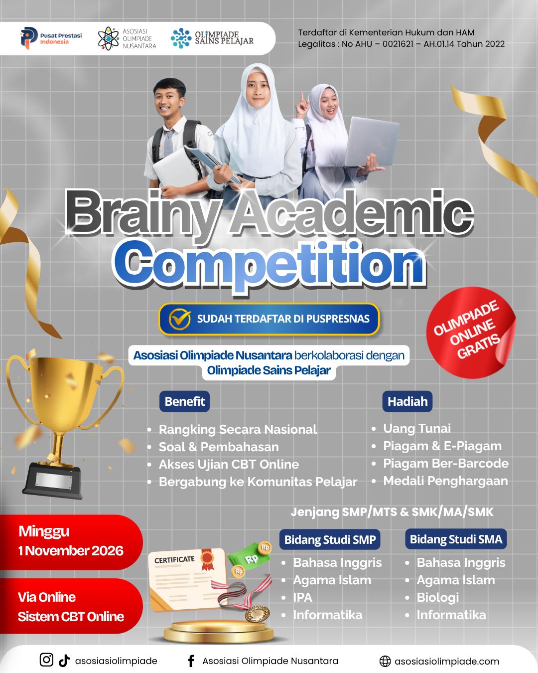 BRAINY ACADEMIC COMPETITION - AON X OSP (1 NOVEMBER 2026) logo