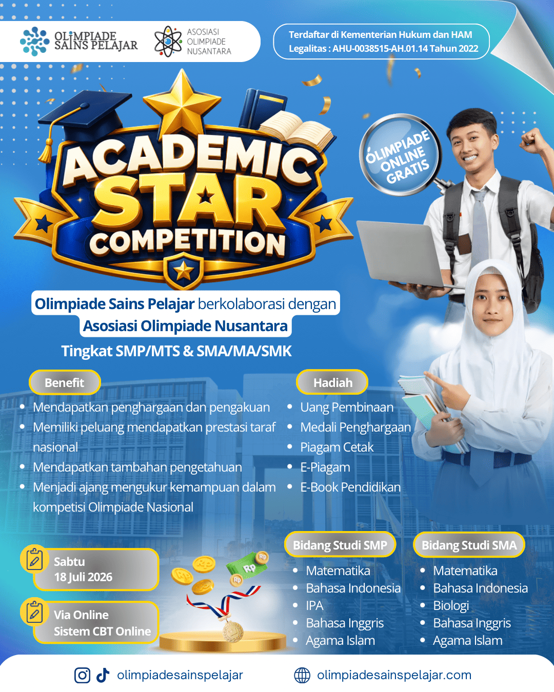 ACADEMIC STAR COMPETITION - 18 JULI 2026 OSPXAON logo