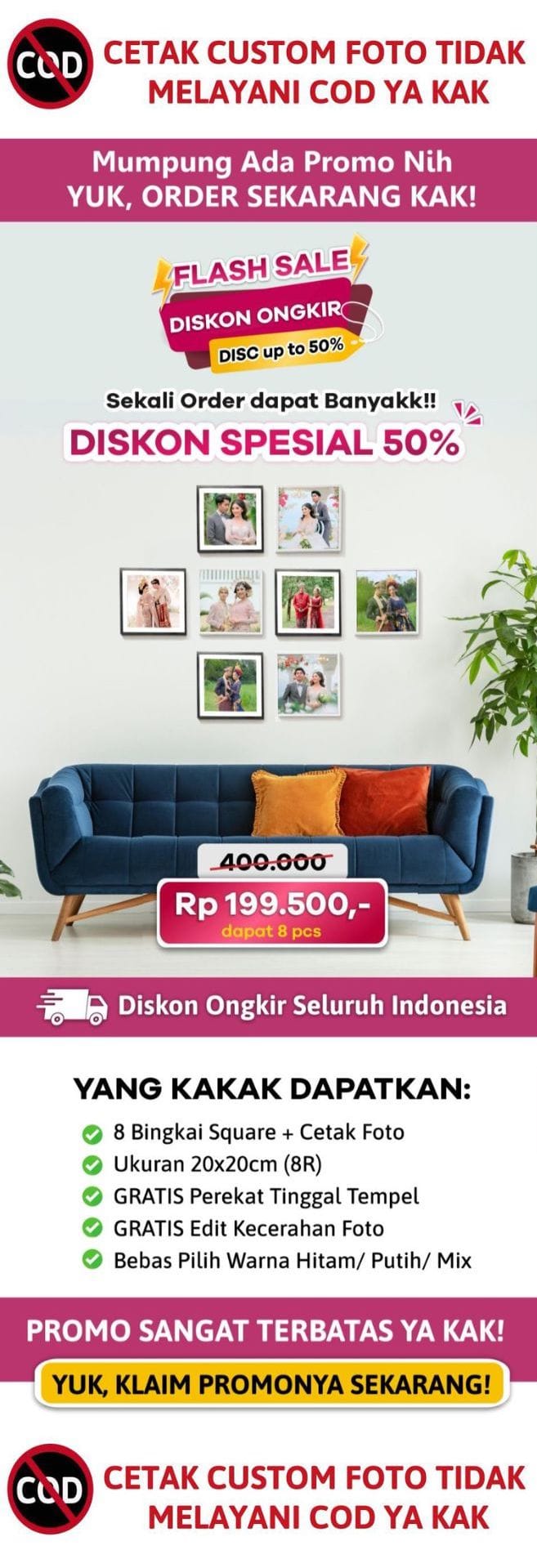 Dapat 8 Bingkai + Foto logo