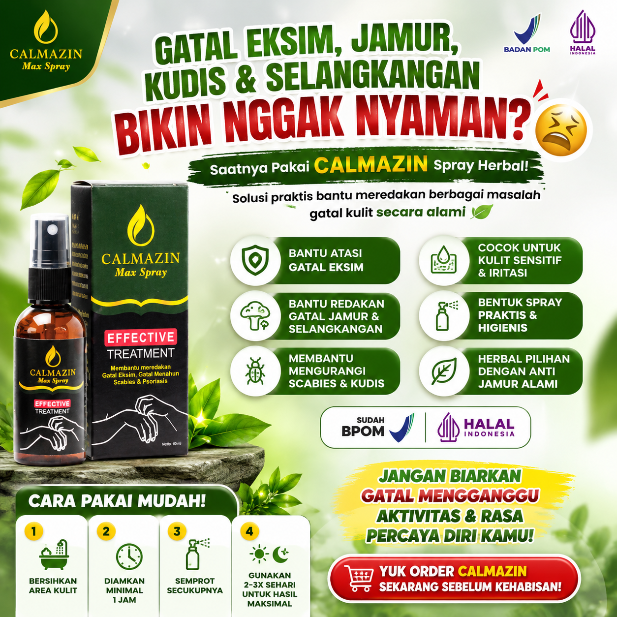 Calmazin Spray Herbal Obat Gatal logo